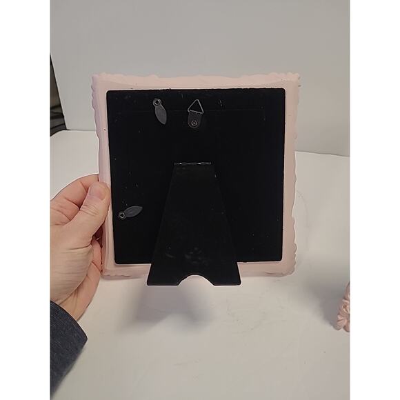 Laura Ashley Pink Ornate Picture Frame Set 4x4 Rocco Style Resin Baby Wedding - Picture 8 of 9